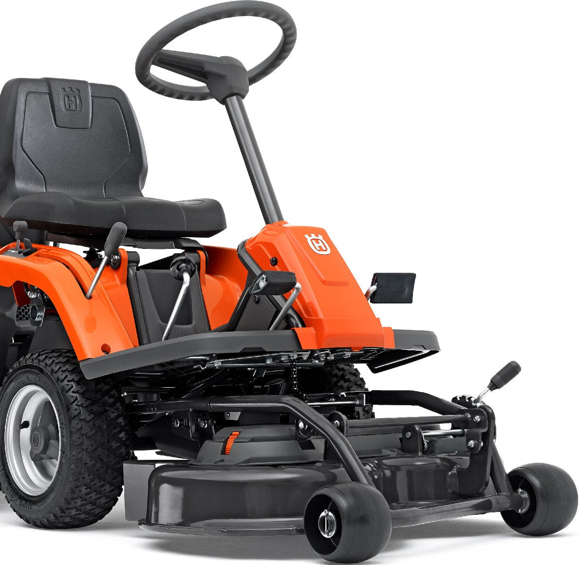 Husqvarna Frontmäher R 112C mit Mähdeck Combi 85 - Winterpaket mit Schneeschild, Gummileiste und Schneeketten – Bild 2